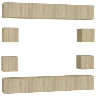 vidaXL Juego De Muebles De Sal&oacute;n 8 Piezas Roble Sonoma Vidaxl
