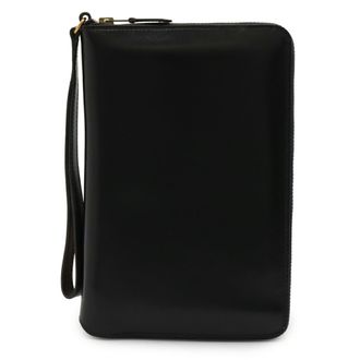 Herm&egrave;s Black Box Calf Leather Long Wallet (Bi-Fold) (Pre-Owned)
