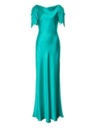 Alberta Ferretti satin maxi dress - Green