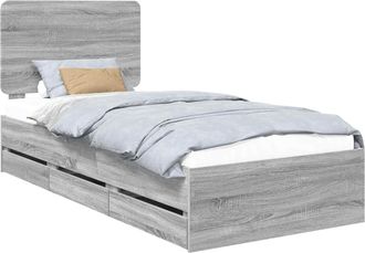vidaXL Estructura De Cama Gris Sonoma 100 X 200 Cm Madera Ingenieril Vidaxl