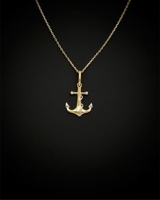 Italian Gold, Inc 14K Italian Gold Two-Tone Anchor Adjustable Necklace