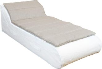 MX HOME Cubrecama para div&aacute;n de 1 plaza - Blanco con rayas beige