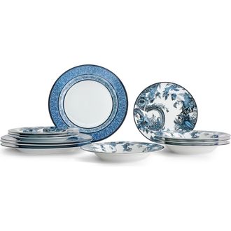 Marchesa Monarcha Porcelain 12-Piece Dinnerware Set, Blue at Nordstrom