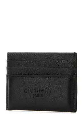Givenchy Mens Black Leather Card Holder Exterior: Calf Portafogli