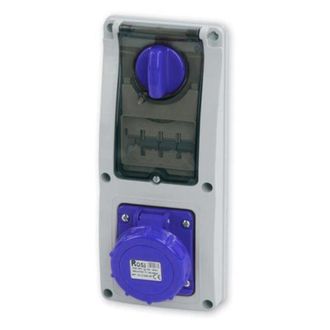 Rosi Collection Presa interbloccata verticale con sezionatore, ad incasso, con magnetotermico, 230V, 3 poli, 16A, IP67 - Rosi 16.3216B6-IMT