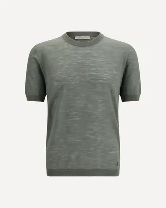 Brooksfield Short-sleeved linen blend Shirt Male 56