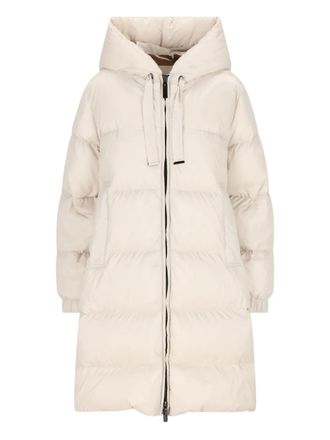 Max Mara The Cube hooded padded coat - women - Polyamide/Goose Down/Polyester - 38 - Neutrals