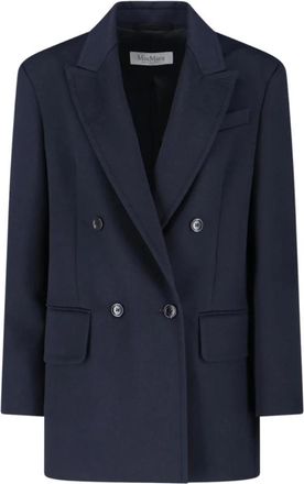 Max Mara Olimpia Blazer - Dames - Blazers - Blauw - XL - Leer - Jassen