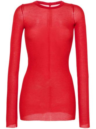 Rick Owens T-shirt met lange mouwen - Rood