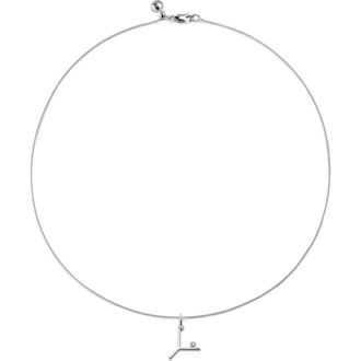 Monica Vinader Lab Grown Diamond Initial Pendant in Sterling Silver Y at Nordstrom