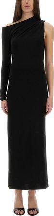 Courr&egrave;ges Black One Shoulder Maxi Dress