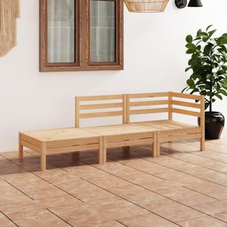 vidaXL Juego De Muebles De Jard&iacute;n 3 Piezas Madera Maciza De Pino Vidaxl