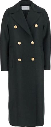 Harris Wharf London Ac 1278Mlk Wollen Jas - Dames - Mantel - Groen - L - Wol - Jassen