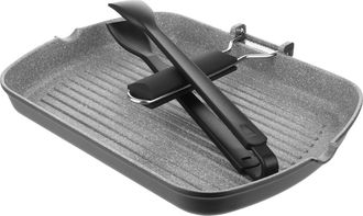 KASANOVA Bistecchiera Petra da 26x36 cm con pinza in nylon