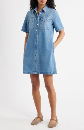 Madewell Denim Boxy Shirtdress in Mobridge Wash at Nordstrom, Size X-Large