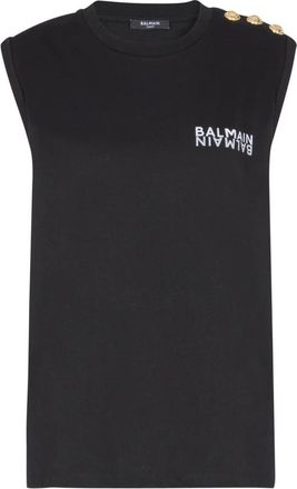 Balmain Mujer, Camisetas, Negro, Talla: L