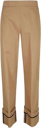 Herno Cropped Broek - Dames - Vrijetijds broeken - Bruin - M - Nylon - Broeken