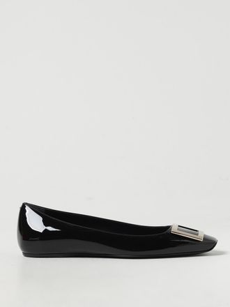 Roger Vivier Ballerine Trompette in pelle verniciata con placca logo