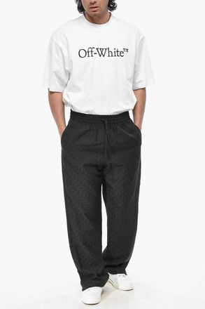 Off-white Pantaloni PAJAMA in Misto Seta Jacquard Motivo Monogram Off-White