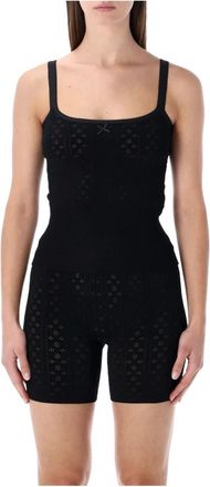 J.W.Anderson Gebreide Pointelle Cami Top - Dames - Tops zonder mouwen - Zwart - S - Polyester - Tops