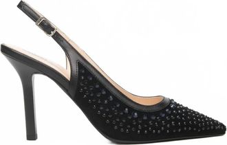 Nero Giardini Womens Dew Drop Heel Sandal In Black Suede