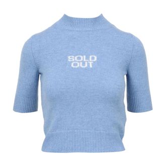 Sportmax Lichtblauwe Wol Kasjmier Trui - Dames - Coltruien - Blauw - XS - Wol - Truien & Vesten