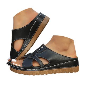 Generic Womens Orthopedic Wedge Sandals Breathable Straps Platform Slippers with Arch Support Casual Sandals for Women Open Toe Womens Walking Sandals Comfort