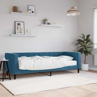 vidaXL Sof&aacute; Cama Con Colch&oacute;n Terciopelo Azul 80x200 Cm Vidaxl