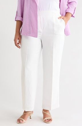 Kasper The Audrey Pull On Linen Blend Pants in Lily White at Nordstrom, Size 2 X