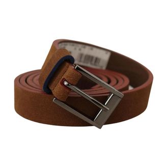Dolce & Gabbana Accessoires, Dames, Bruin, ONE Size, Leer, Suede leren riem met metalen gesp