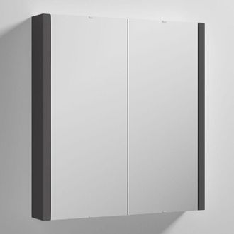 Nuie Nuie - Parade 2-Door Mirrored Bathroom Cabinet 600mm Wide - Gloss Grey