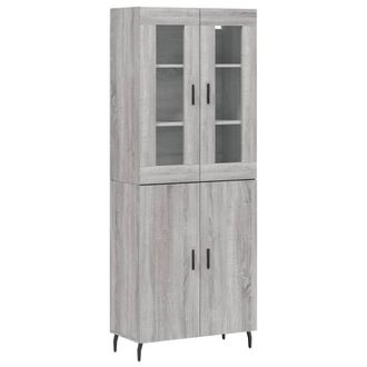 Berkfield Home Highboard Grey Sonoma 69.5x34x180 cm Engineered Wood