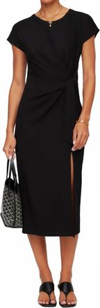 Fifteen Twenty Marisa Side Knot Midi Dress In Black