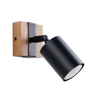 Wonderlamp Aplique de pared de madera negro gu10