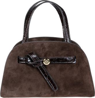 Tory Burch Tassen, Dames, Bruin, ONE Size, Su&egrave;de, Romy Suede Small Bauletto