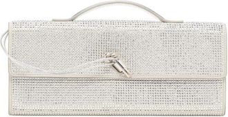 Bottega Veneta Long Andiamo Crystal Embellished Clutch in 1905 White M/silver-S at Nordstrom