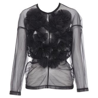 Comme Des Gar&ccedil;ons Comme Des Garcons pleated fan ruffle sheer top