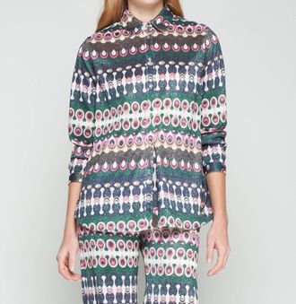 Vilagallo Anastasia Geometric Lurex Shirt In Multicolour