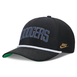 Nike Los Angeles Dodgers Rise Nike Mens MLB Adjustable Hat in Black | NB4508ZELAD-D8K