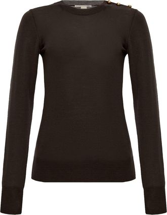 Stella McCartney fine-knit wool jumper - women - Wool - M - Brown