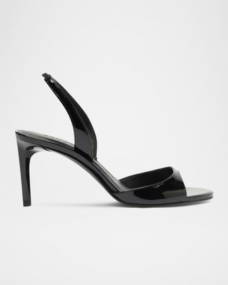 Schutz Scarlett Leather Mid-Heel Slingback Sandals