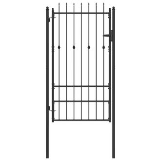 vidaXL Puerta De Cerca Horst 100 X 175 Cm Metal Negro Con Cerradura Vidaxl