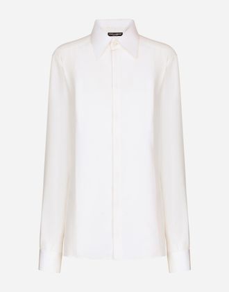 Dolce & Gabbana Silk Crepe De Chine Shirt - Woman Shirts And Tops White Silk 36
