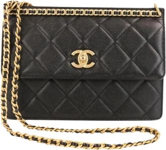 Chanel Pre-owned Vintage Shoulder Bag - Dames - Vintage Schoudertas - Zwart - ONE Size - Leer - Vintage