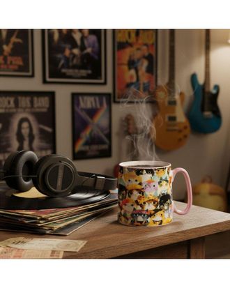 10 Strawberry Street Set Of 4 Bella Rockstar Cat Mugs