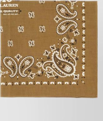 Polo Ralph Lauren cotton foulard square paisley lightweight scarf