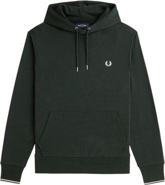 Fred Perry Tipped Hooded Sweatshirt - Heren - Hoodies - Groen - M - Katoen - Hoodies & sweatvesten