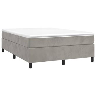 Berkfield Home Dense Box Spring Bed Frame Light Grey 135x190 cm Double Velvet