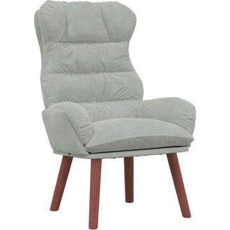 vidaXL Relaxing Chair Light grey 69 x 74 x 93 cm Velvet Vidaxl