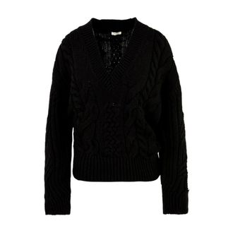 Hinnominate V-neck Knitwear, female, Black, M, Black Jumpers for Women